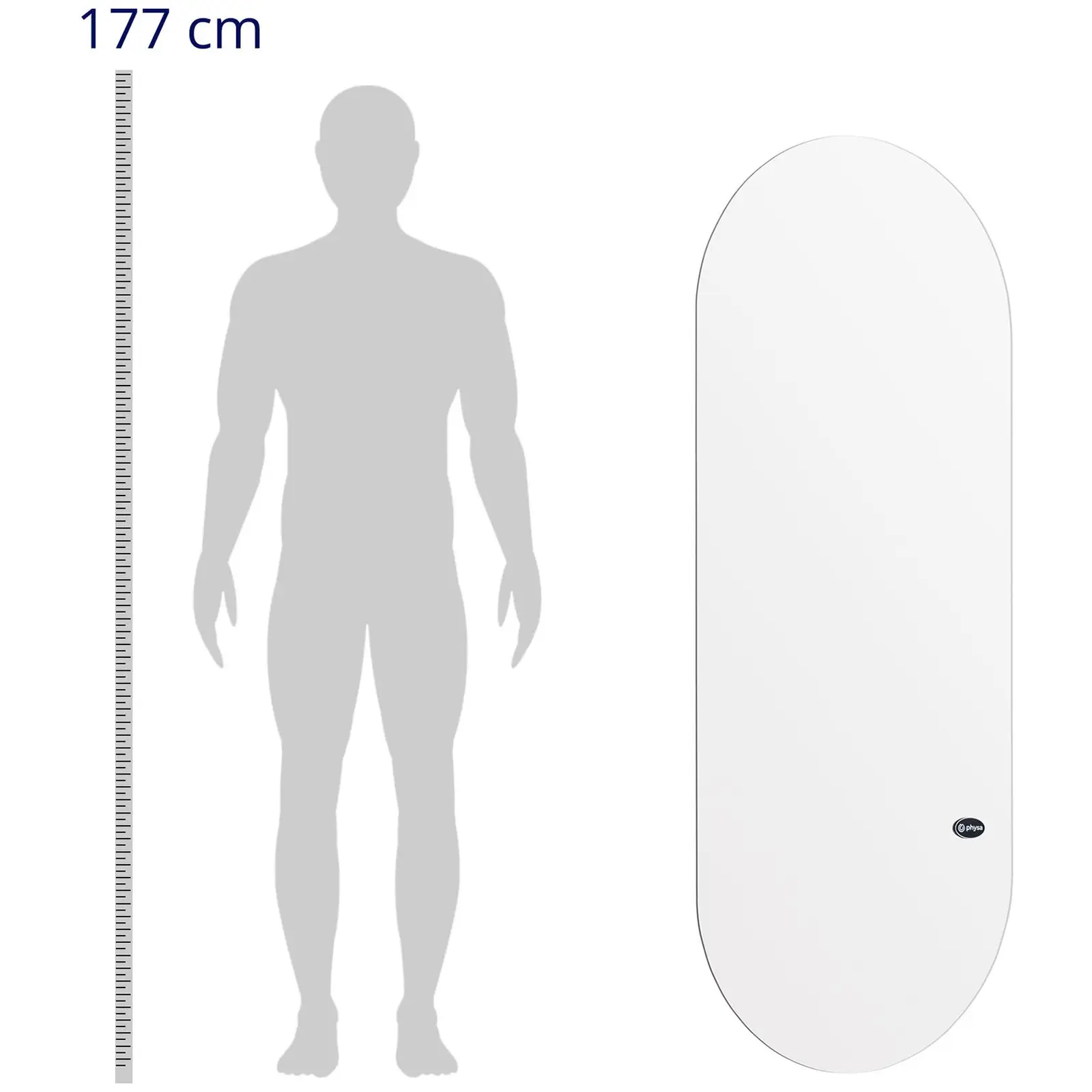 B-zboží Kadeřnické zrcadlo - extra ploché - LED - oválný tvar - 170 x 70 x 3 cm (Tvar: Oválný)