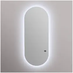 Postazione parrucchiere- Extra sottile - Specchio ovale a LED - 170 x 70 x 3 cm