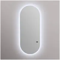 Postazione parrucchiere- Extra sottile - Specchio ovale a LED - 170 x 70 x 3 cm