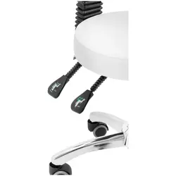 Roller Stool with Backrest - 48 - 55 cm - 150 kg - white