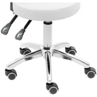 Roller Stool with Backrest - 48 - 55 cm - 150 kg - white
