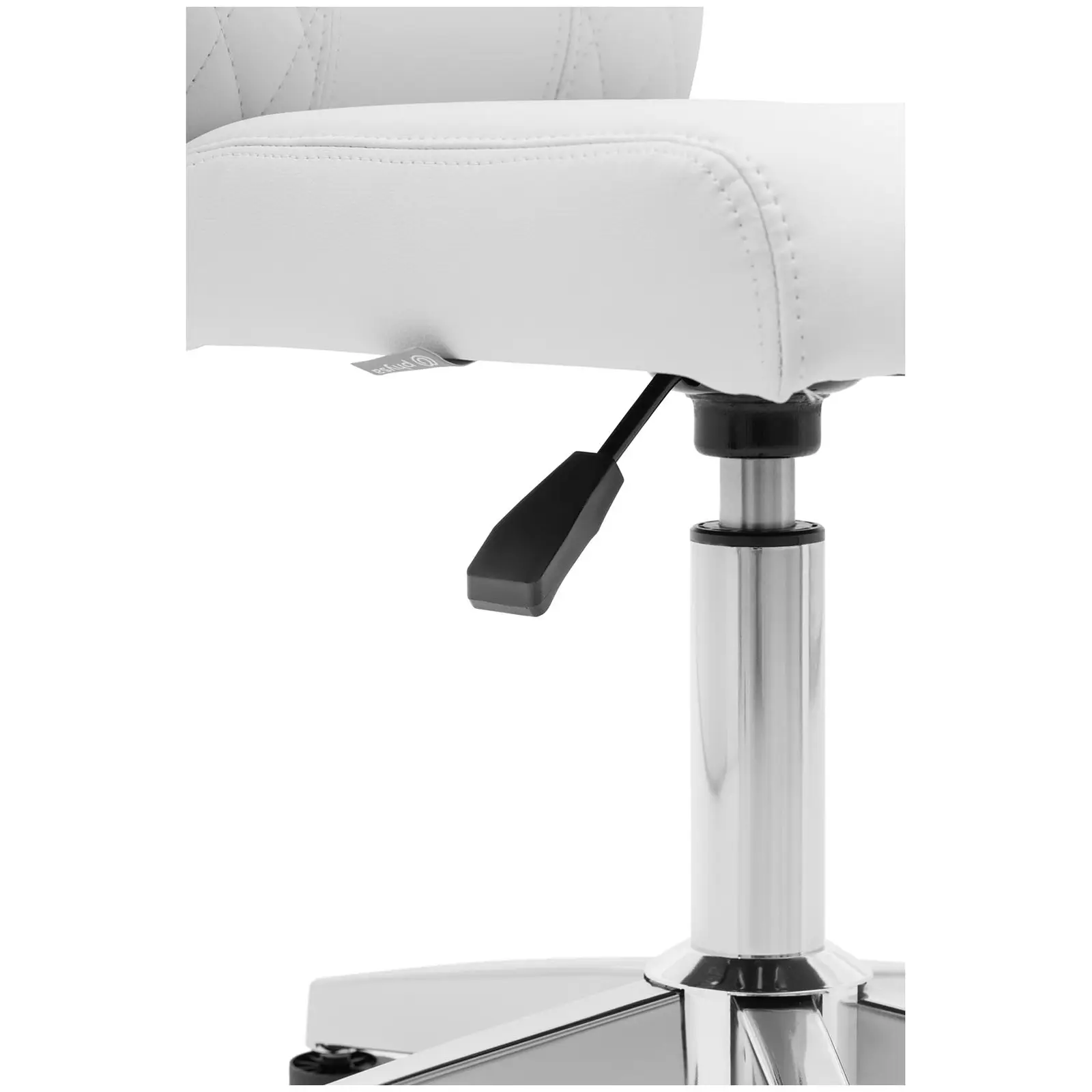 Tabouret à roulette avec dossier - 45 - 59 cm - 150 kg - Blanc