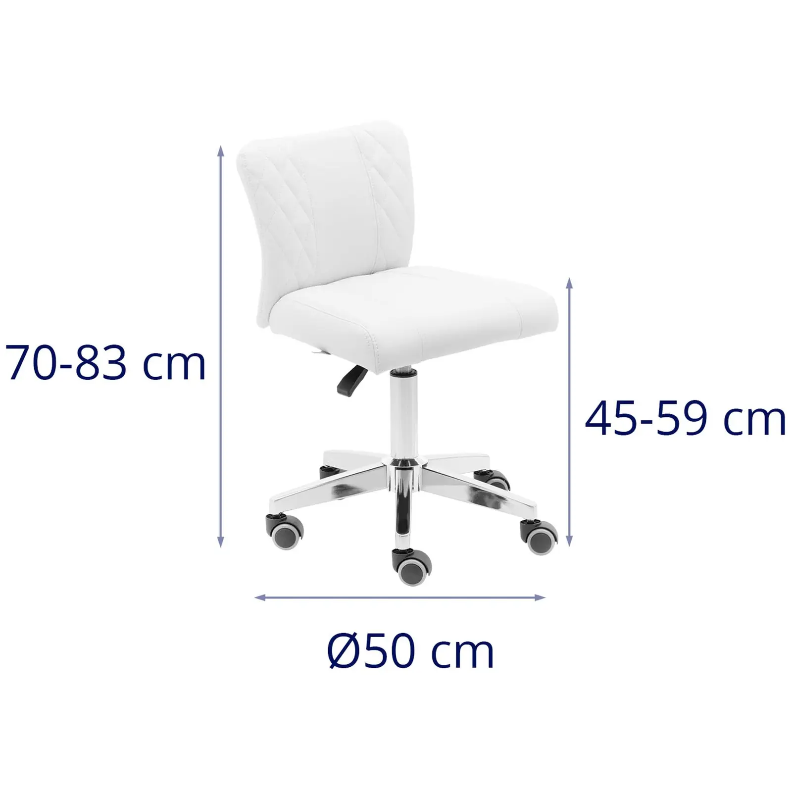 Cadeira para salão de beleza - 45 - 59 cm - 150 kg - branco