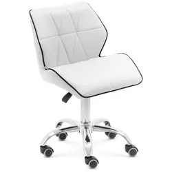 Otočná židle na kolečkách s opěradlem - 45–59 cm - 150 kg - bílá