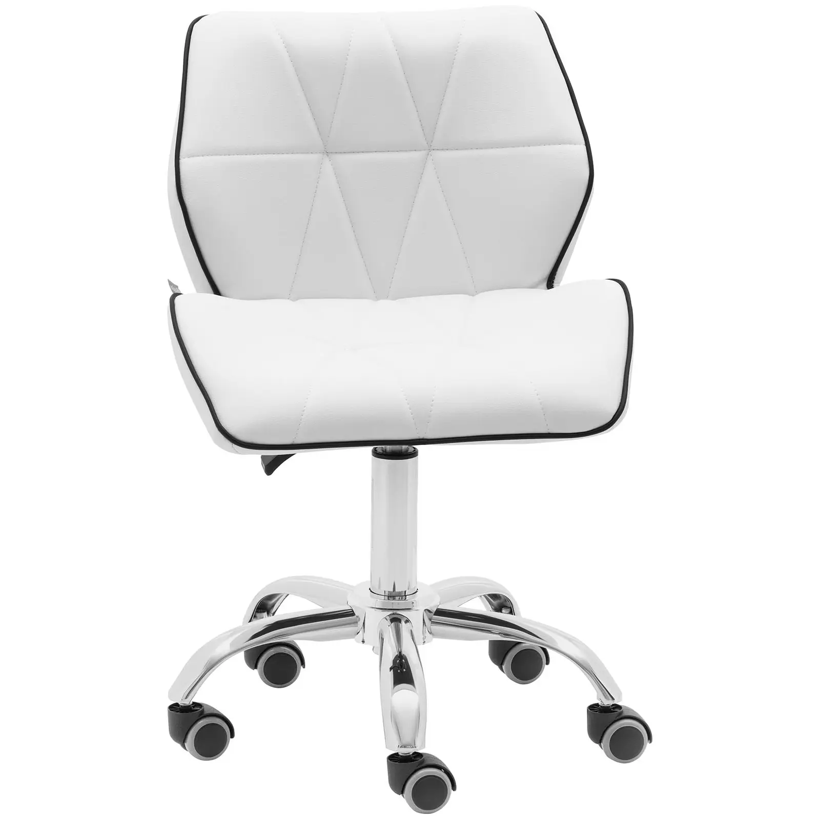 Otočná židle na kolečkách s opěradlem - 45–59 cm - 150 kg - bílá (Minimální výška sezení: 45 cm)