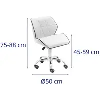 Kėdė su atlošu - 45 - 59 cm - 150 kg - balta