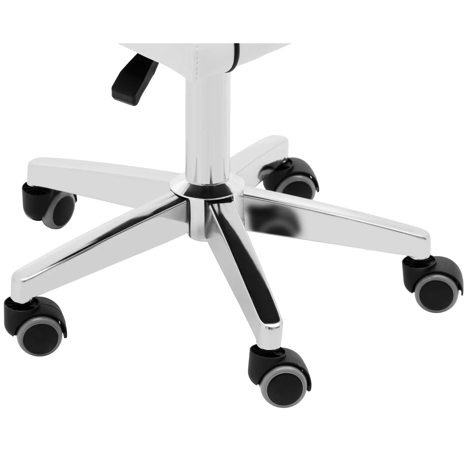 Otočná židle na kolečkách s opěradlem - 45–59 cm - 150 kg - bílá (Maximální zatížení: 150 kg)
