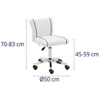Stool Chair With Back - 45 - 59 cm - 150 kg - white