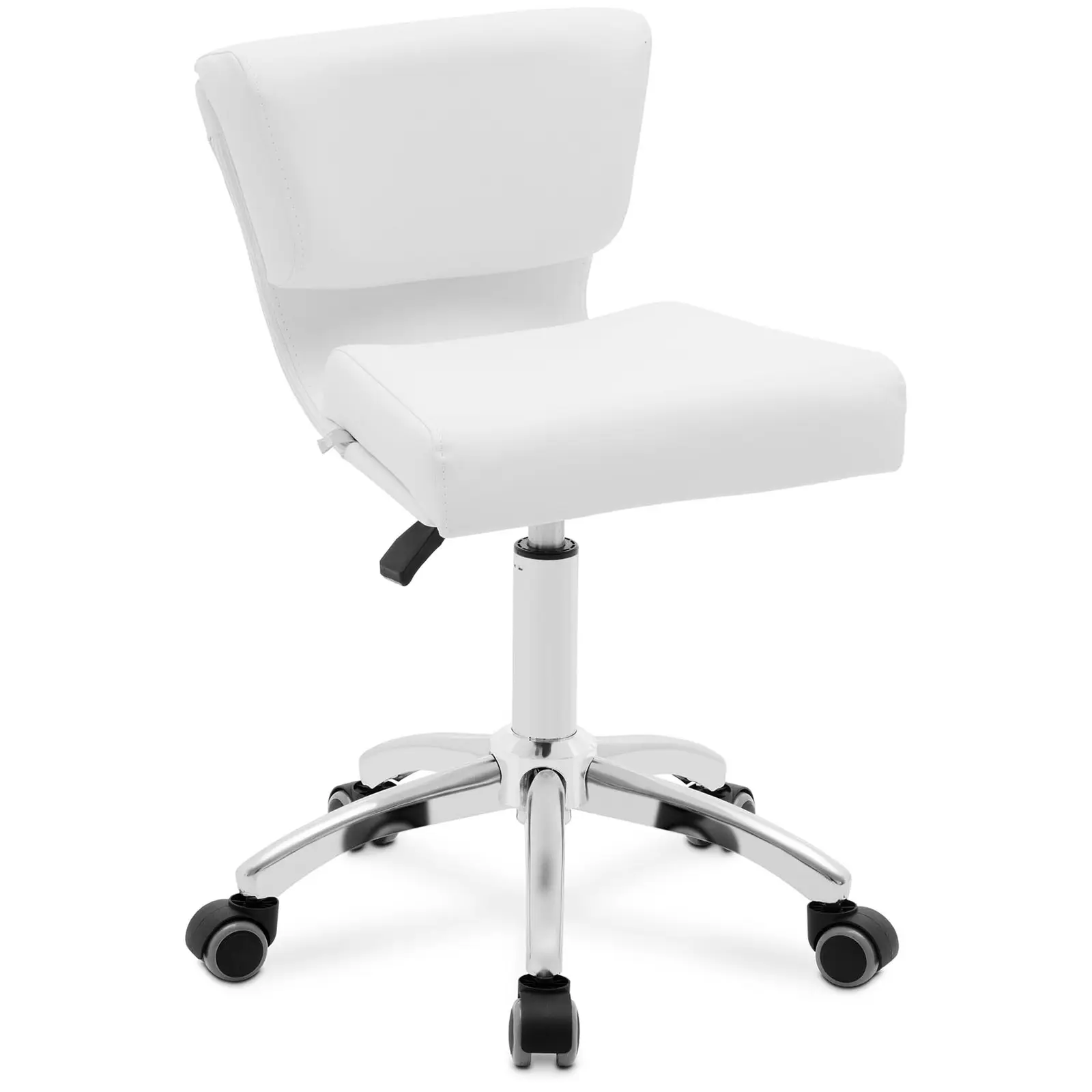 Levně Otočná židle na kolečkách s opěradlem 47–61 cm 150 kg bílá - Taburety na kolečkách physa