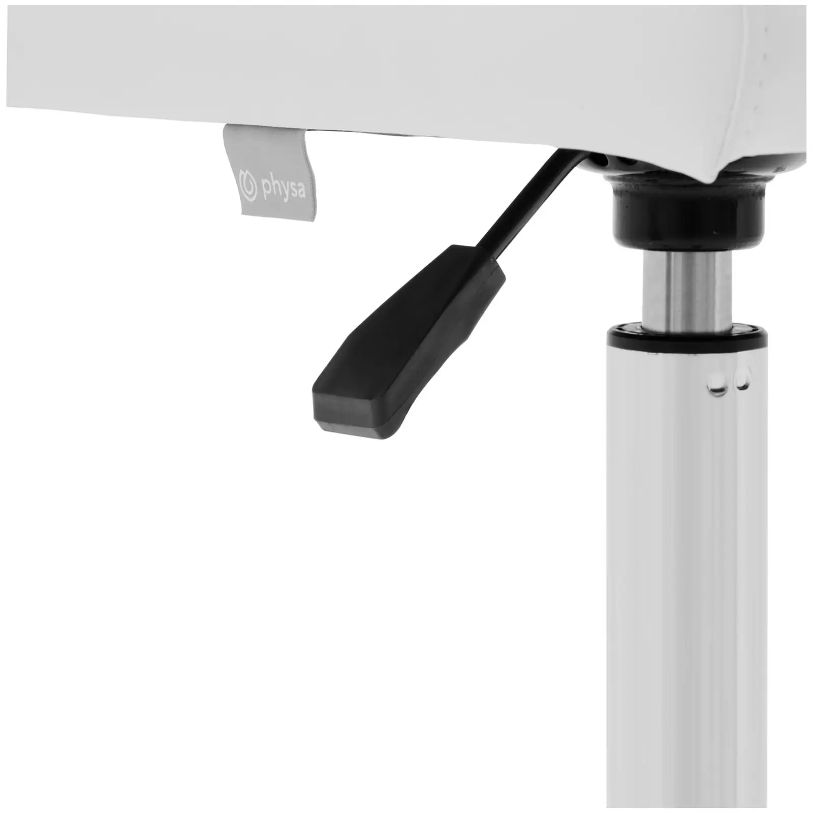 Otočná židle na kolečkách s opěradlem - 48–62 cm - 150 kg - bílá (Maximální výška sezení: 62 cm)