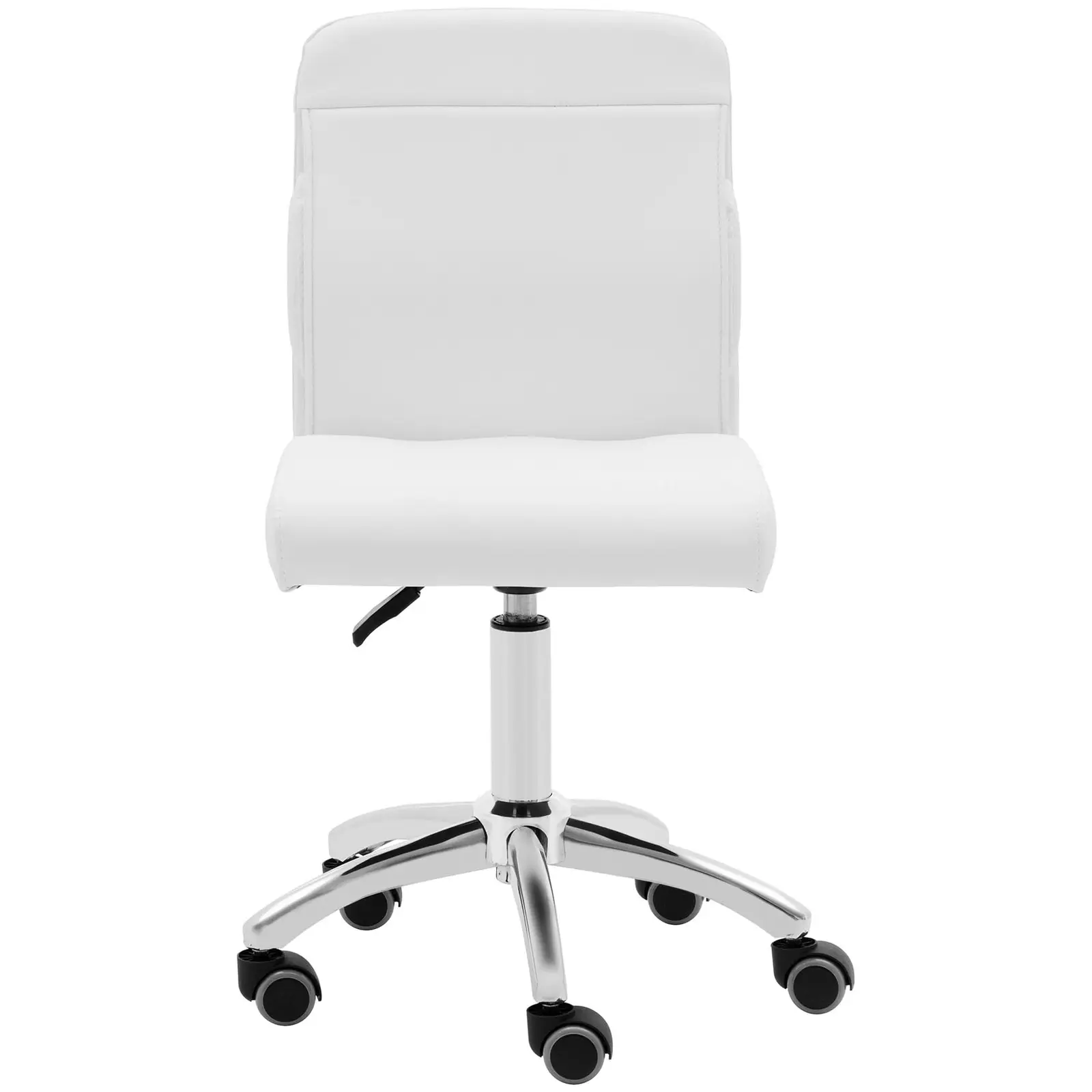 Tabouret à roulette avec dossier - 48 - 62 cm - 150 kg - Blanc