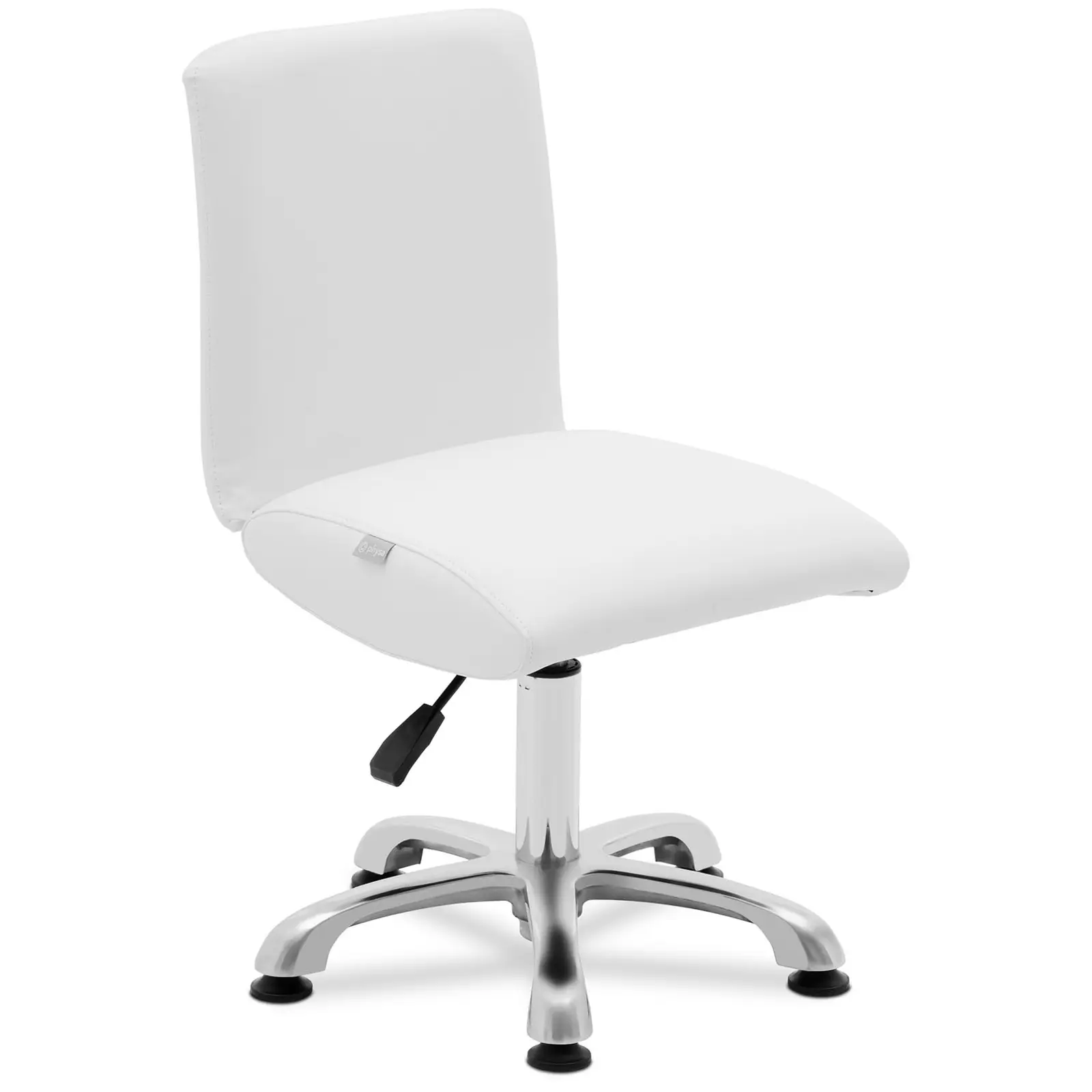 Otočná židle s opěradlem - 38–52 cm - 150 kg - bílá
