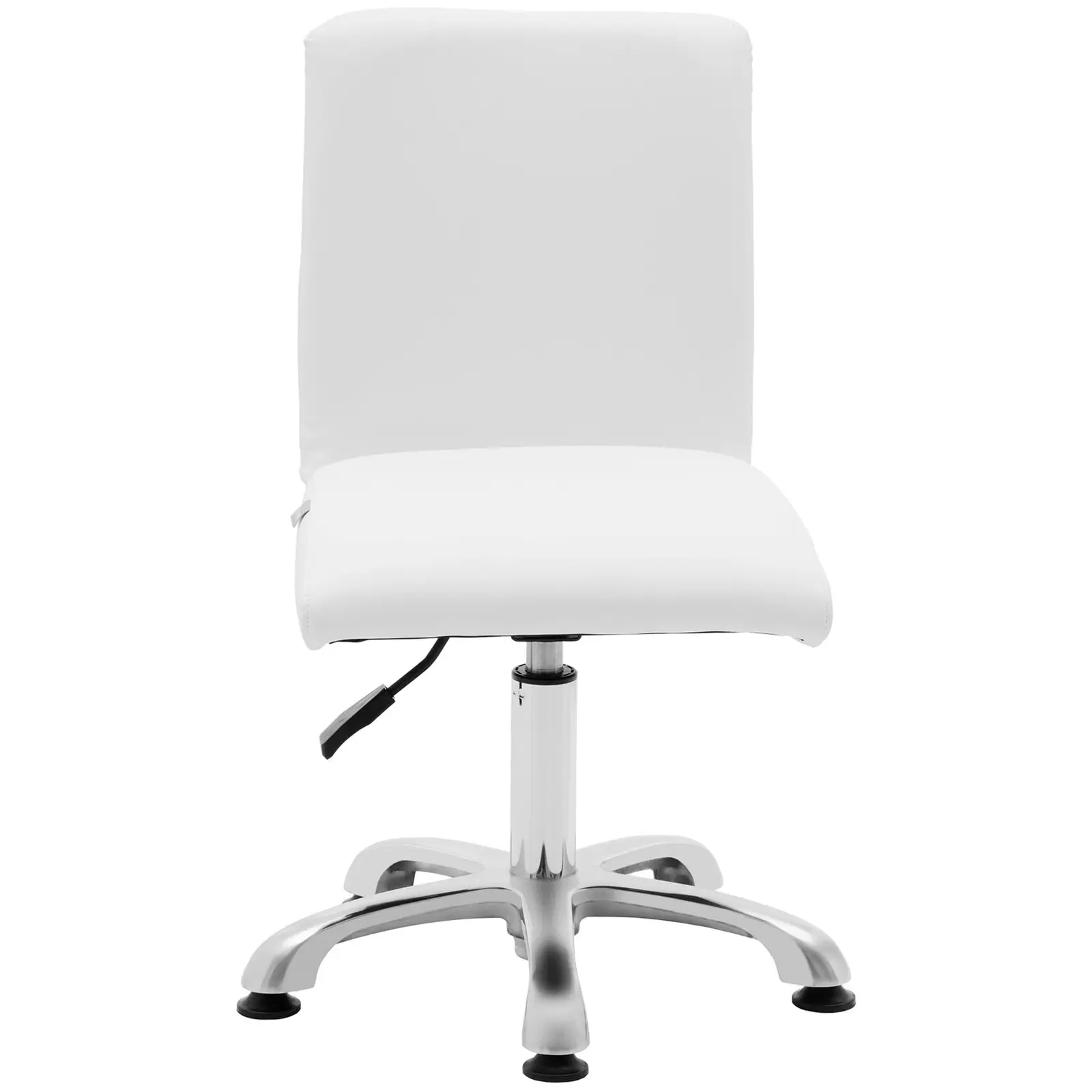 Tabouret à roulette avec dossier - 38 - 52 cm - 150 kg - Blanc