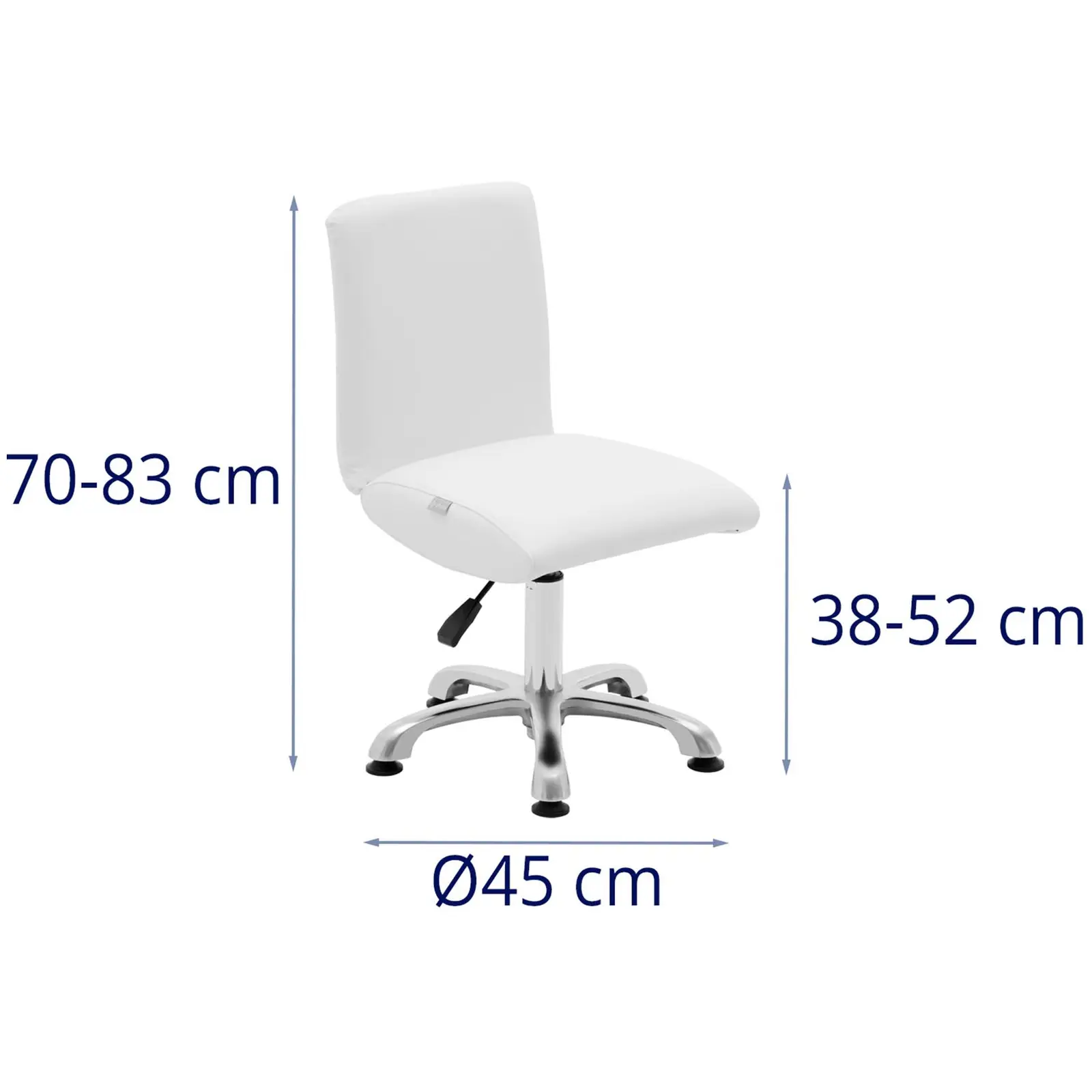 Andrahandssortering Arbetsstol med ryggstöd - 38 - 52 cm - 150 kg - Vit