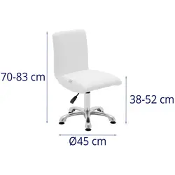 Krzesło kosmetyczne - 38 - 52 cm - 150 kg - białe