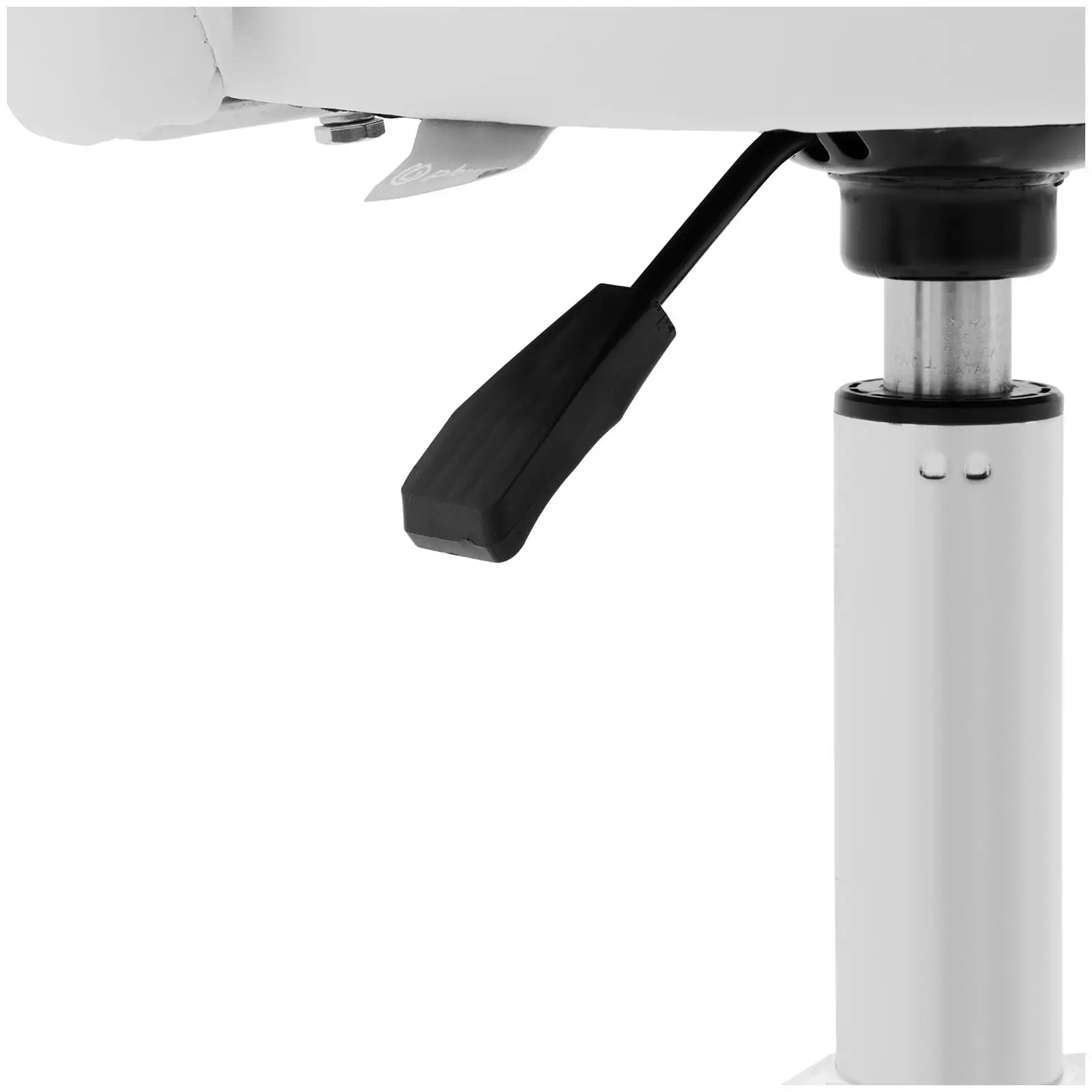 Tabouret à roulette avec dossier - 43 - 57 cm - 150 kg - Blanc (Hauteur max. siège(s): 57 cm)