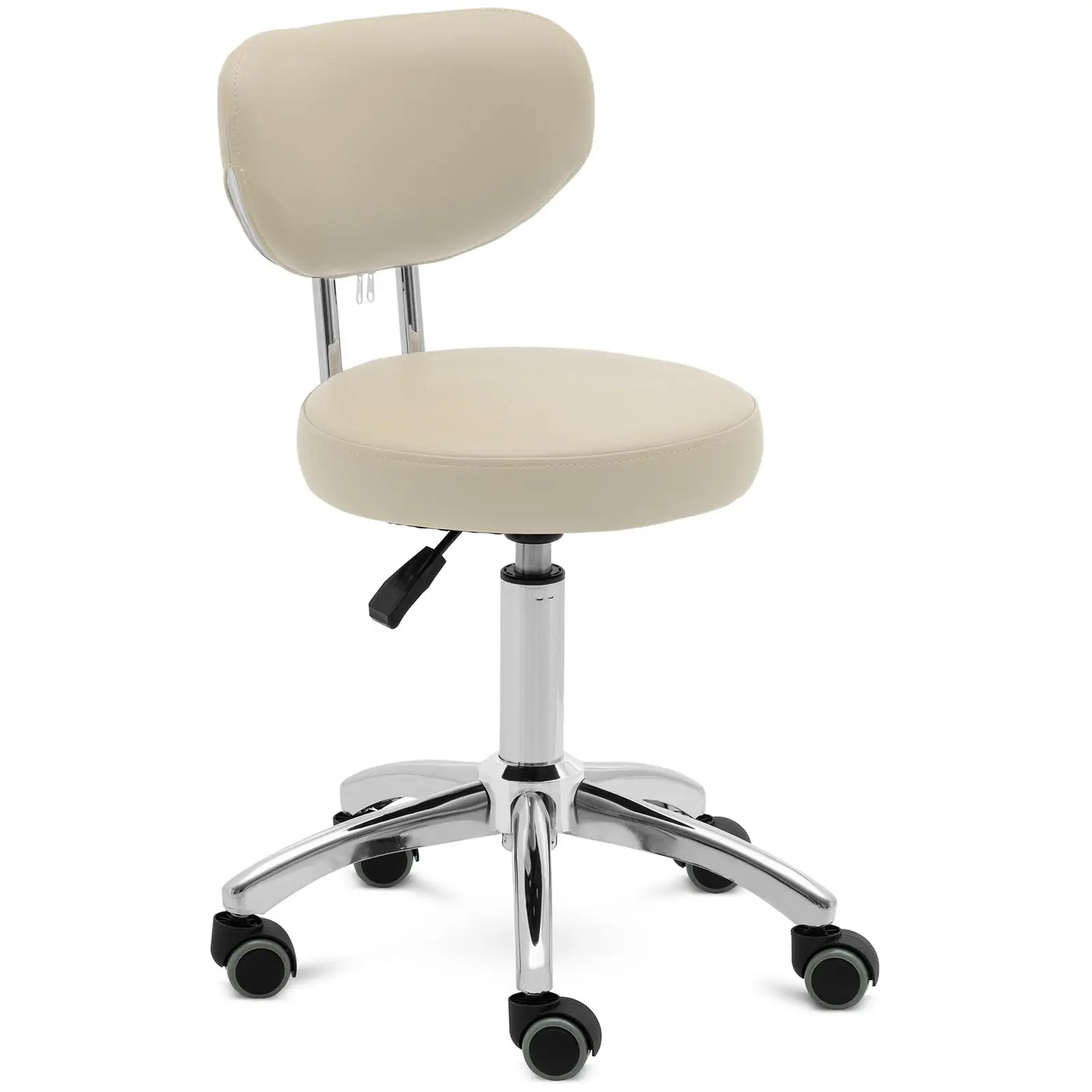 Arbejdsstol med hjul - 46 - 60 cm - 150 kg - beige