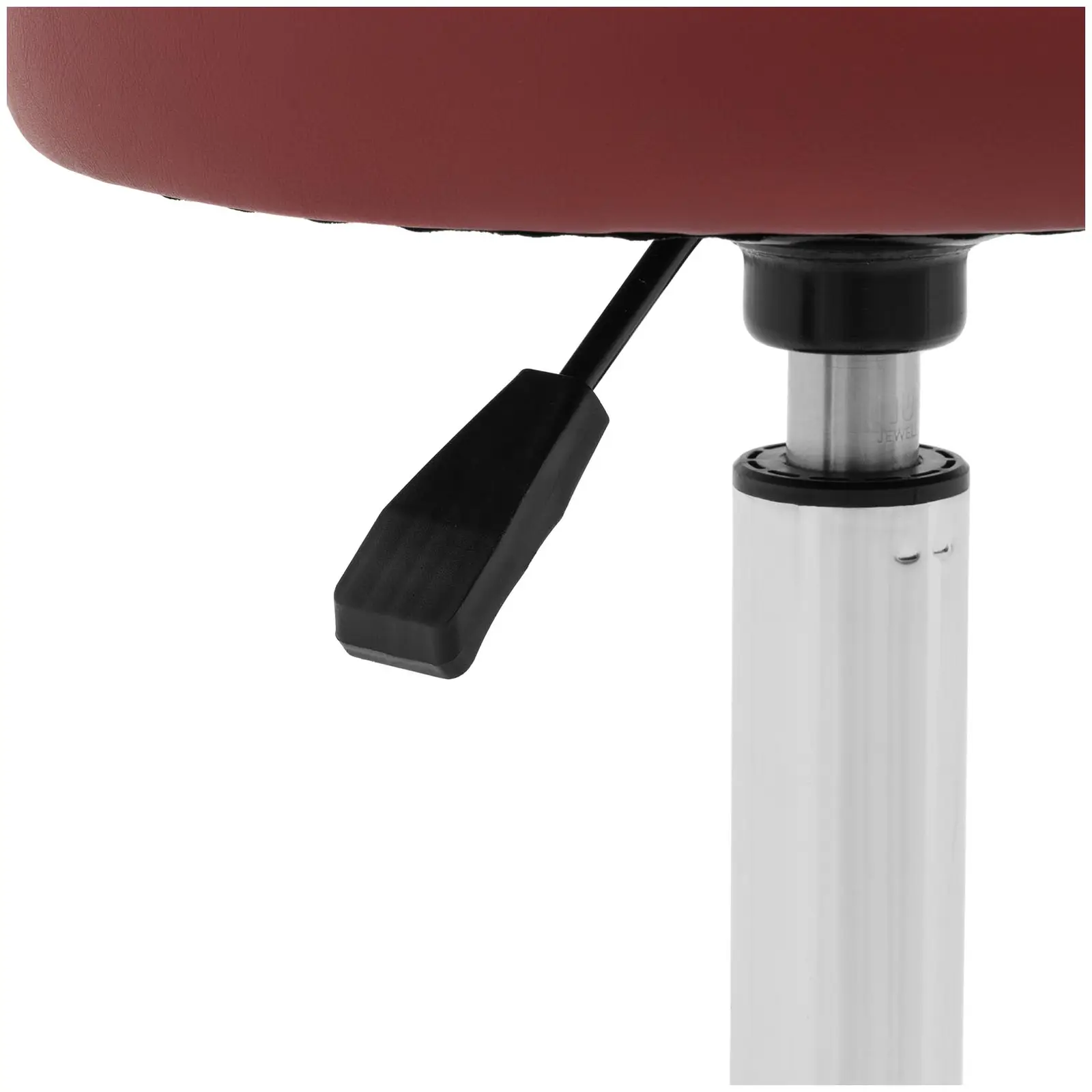 Otočná židle na kolečkách s opěradlem - 46–60 cm - 150 kg - vínová burgundy (Maximální výška sezení: 60 cm)