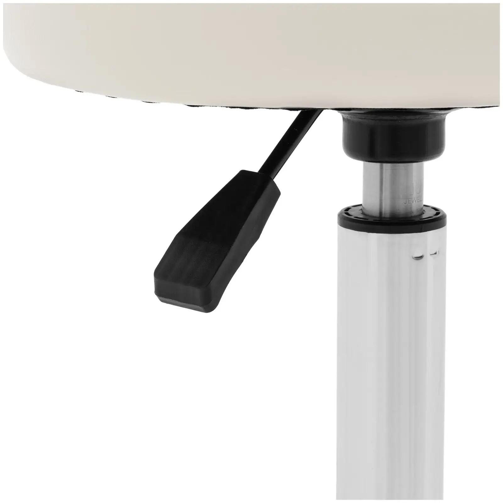 Tabouret à roulette avec dossier - 46 - 60 cm - 150 kg - Beige (Hauteur max. siège(s): 60 cm)