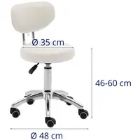 Otočná židle na kolečkách s opěradlem - 46–60 cm - 150 kg - béžová