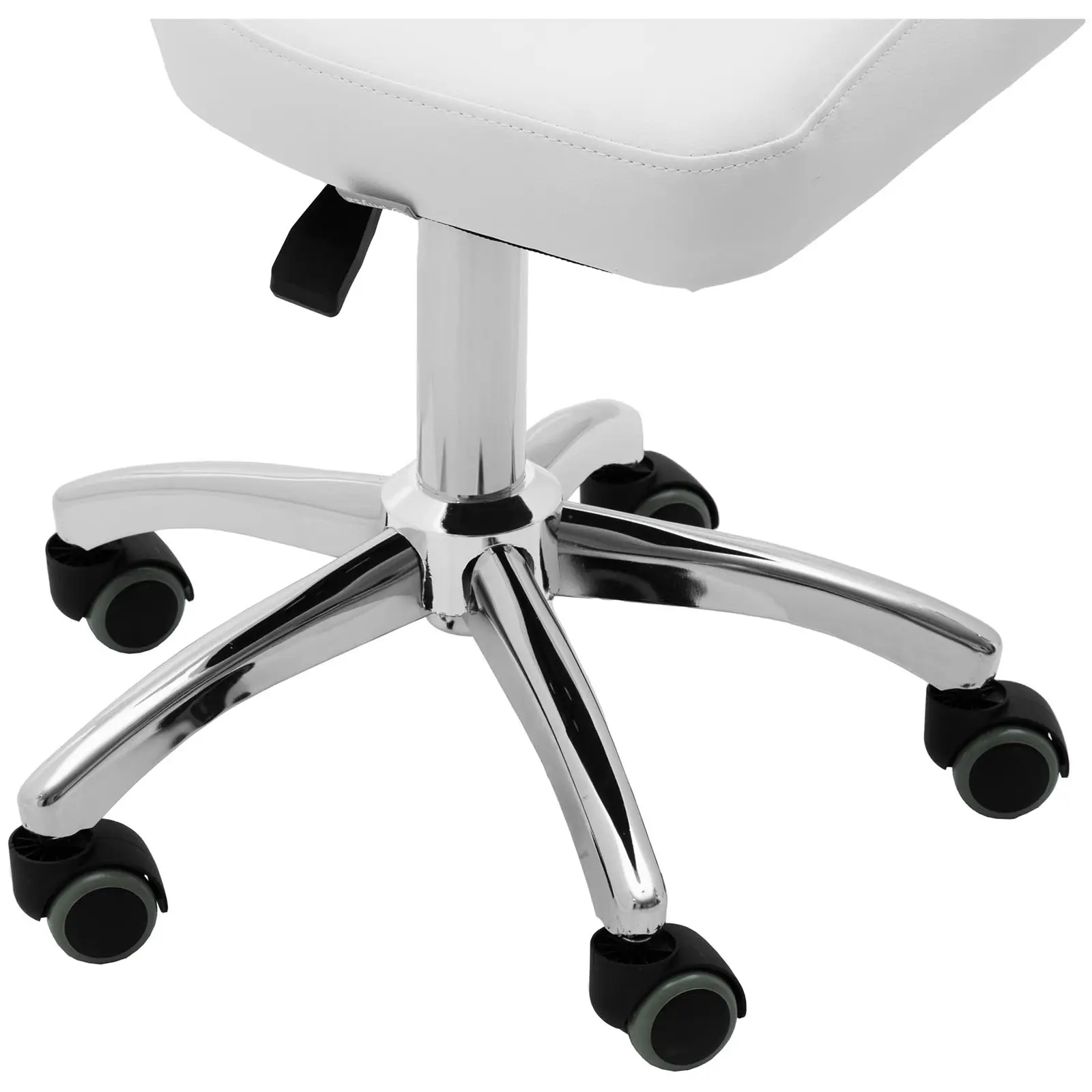 Otočná židle na kolečkách s opěradlem - 49–63 cm - 150 kg - bílá