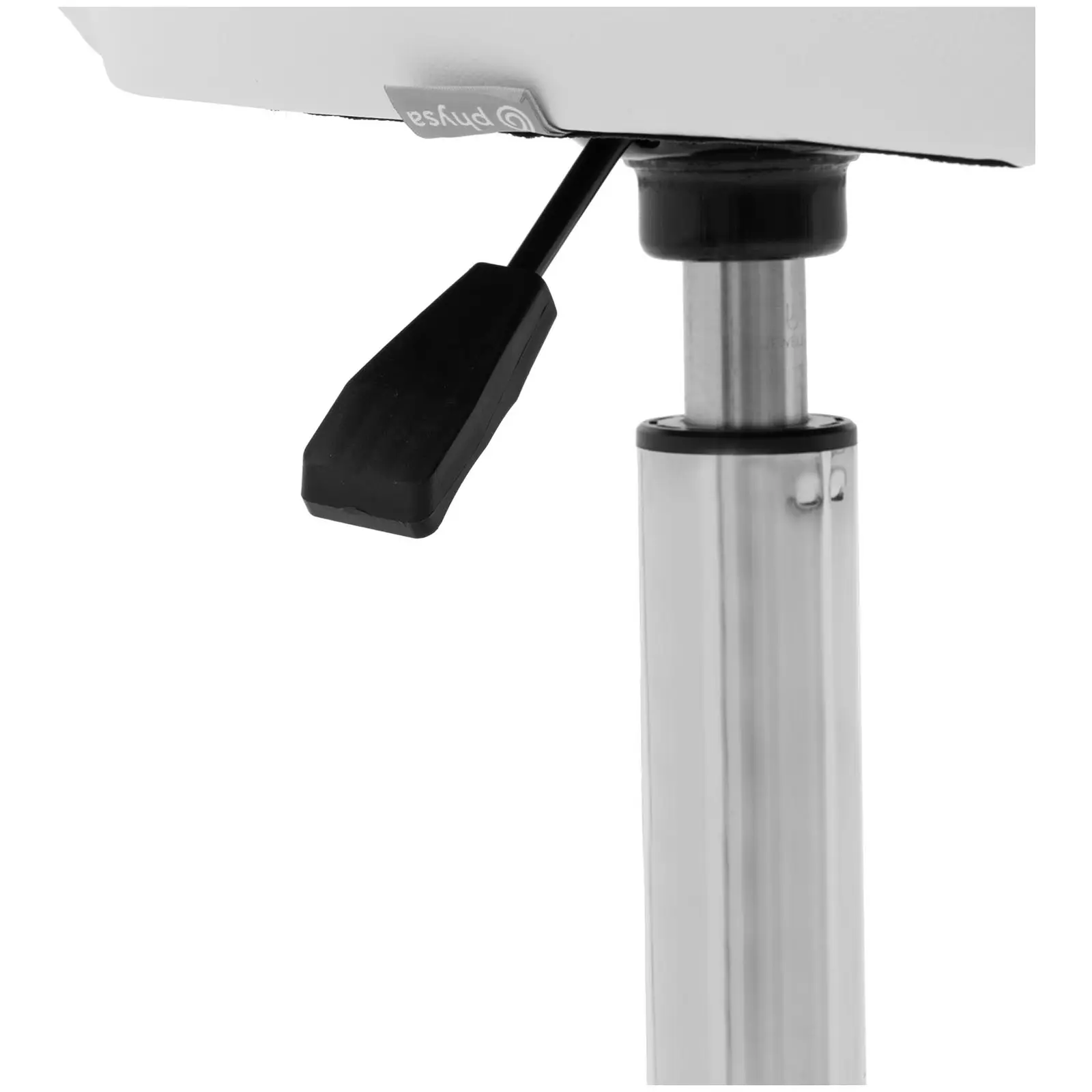 Otočná židle na kolečkách s opěradlem - 49–63 cm - 150 kg - bílá (Maximální zatížení: 150 kg)