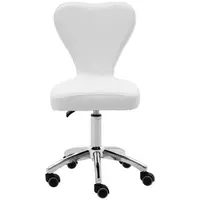 Gurulós szék háttámlával - 49–63 cm - 150 kg - fehér