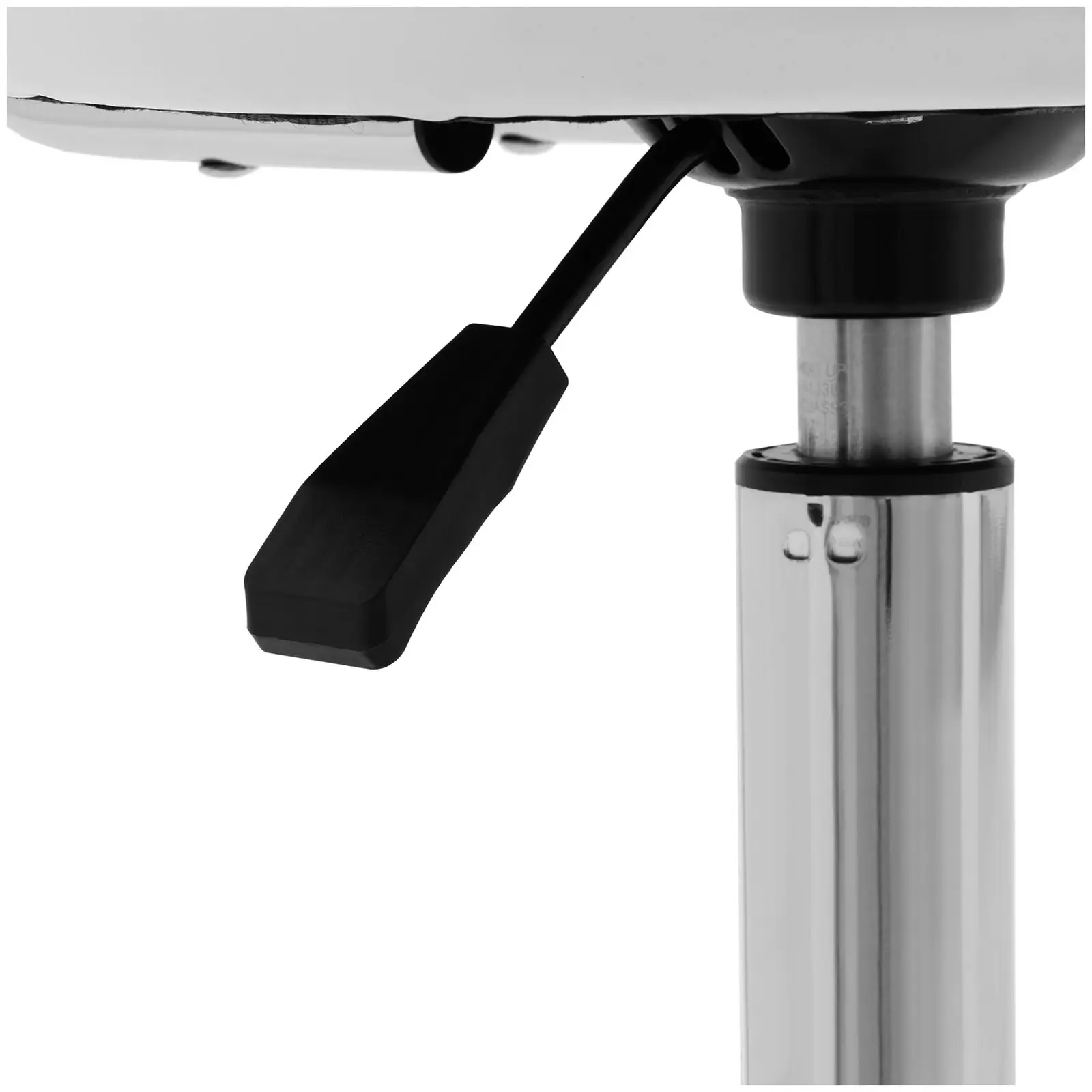 Otočná židle na kolečkách s opěradlem - 46–60 cm - 150 kg - bílá (Maximální výška sezení: 60 cm)