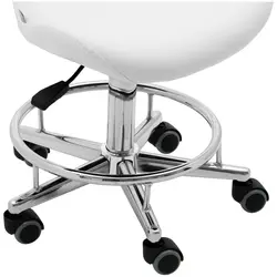 Roller Stool with Backrest - 44 - 58 cm - 150 kg - white