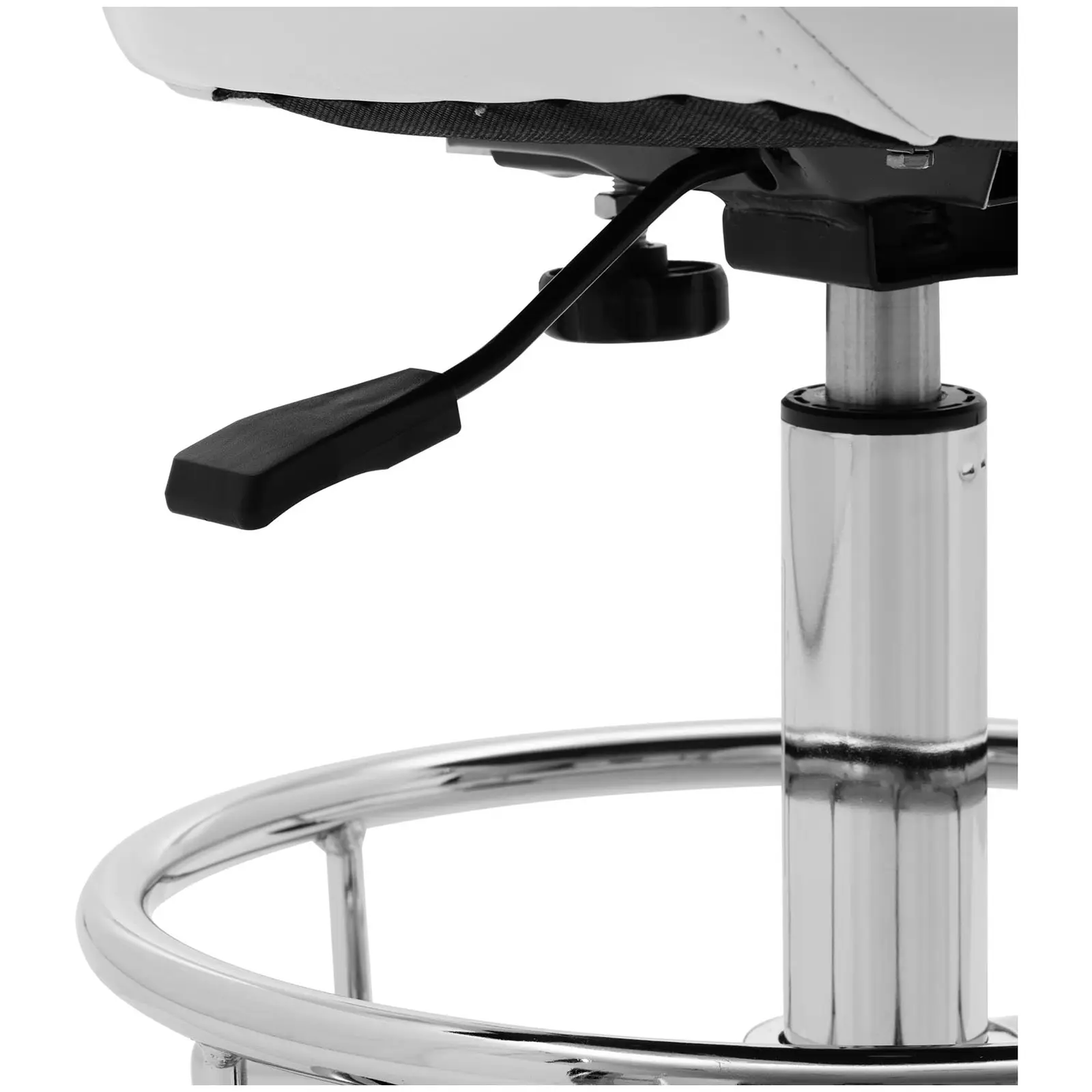 Otočná židle na kolečkách s opěradlem - 44–58 cm - 150 kg - bílá (Maximální výška sezení: 58 cm)