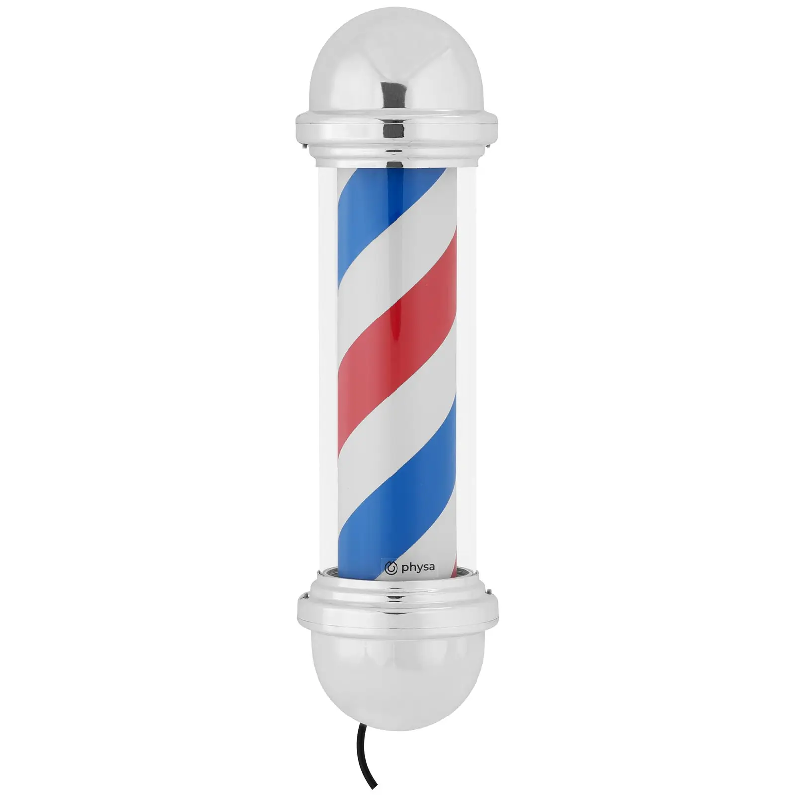 Barber Pole - rotates and illuminates - 300 mm height - 22 cm wall clearance - silver frame