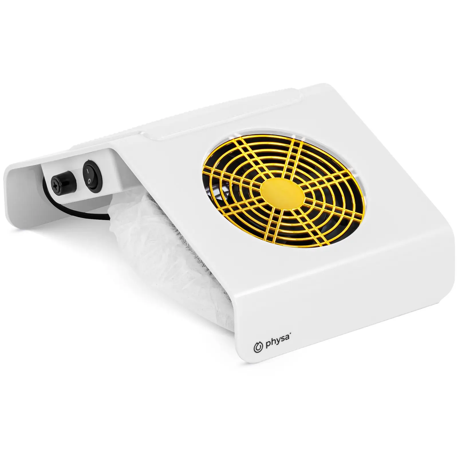 Odsávání prachu z nehtů - 40 W - bílý/zlatý - 1 ventilátor - plynule regulovatelný