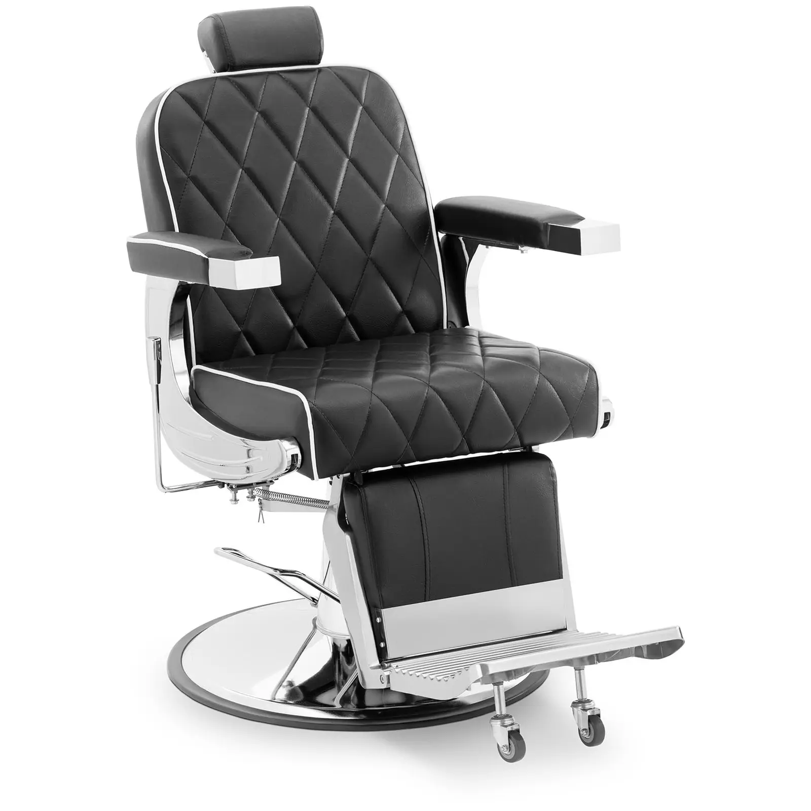 Fauteuil de coiffeur - Appui-tête et repose-pieds - 58 - 71 cm - 150 kg - Inclinable - Noir