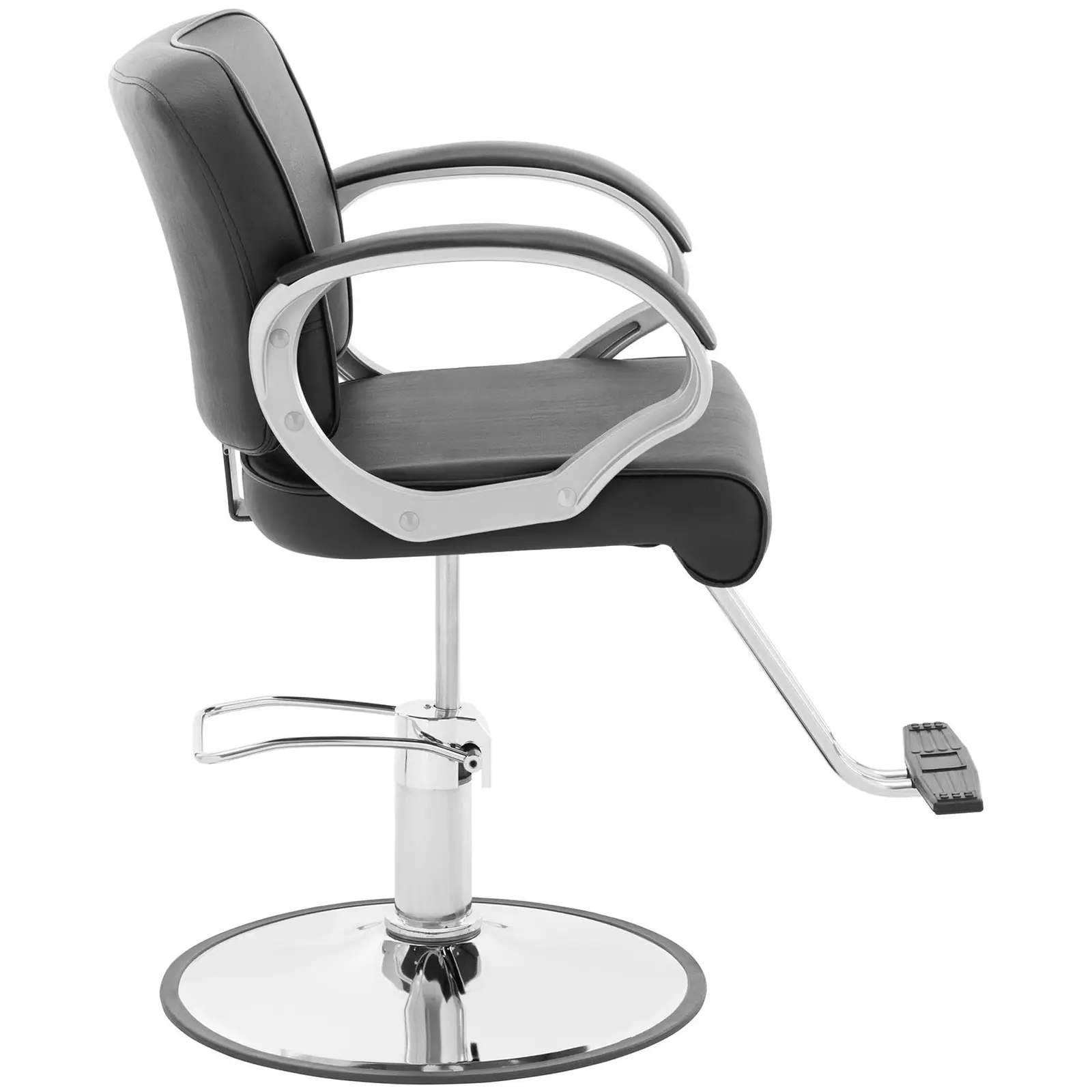 Fauteuil de coiffeur - repose-pieds en T - 50 - 60 cm - 180 kg - noir (Hauteur max. siège(s): 60 cm)
