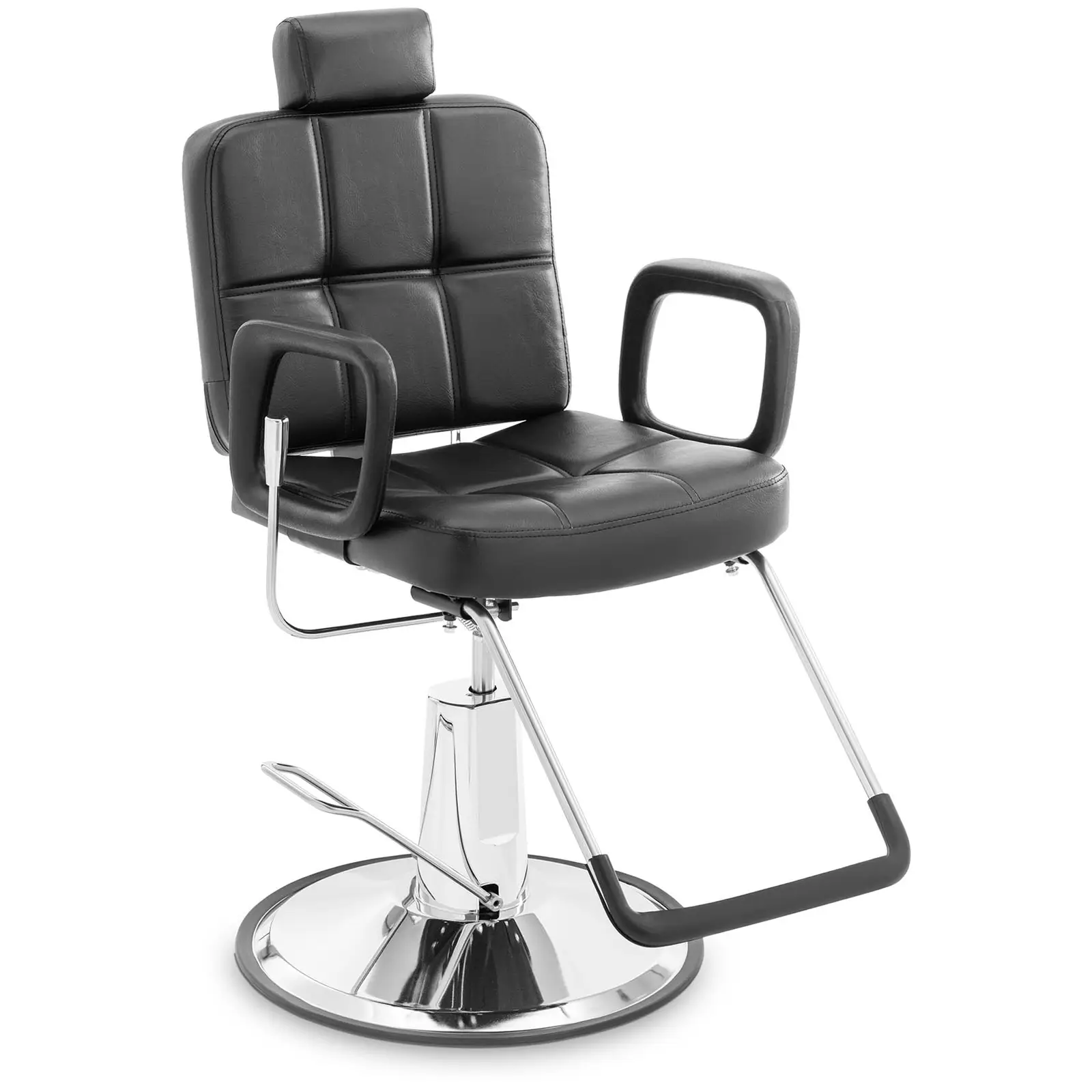 Sillón de peluquería - reposacabezas y reposapiés - 52 - 64 cm - 150 kg - negro