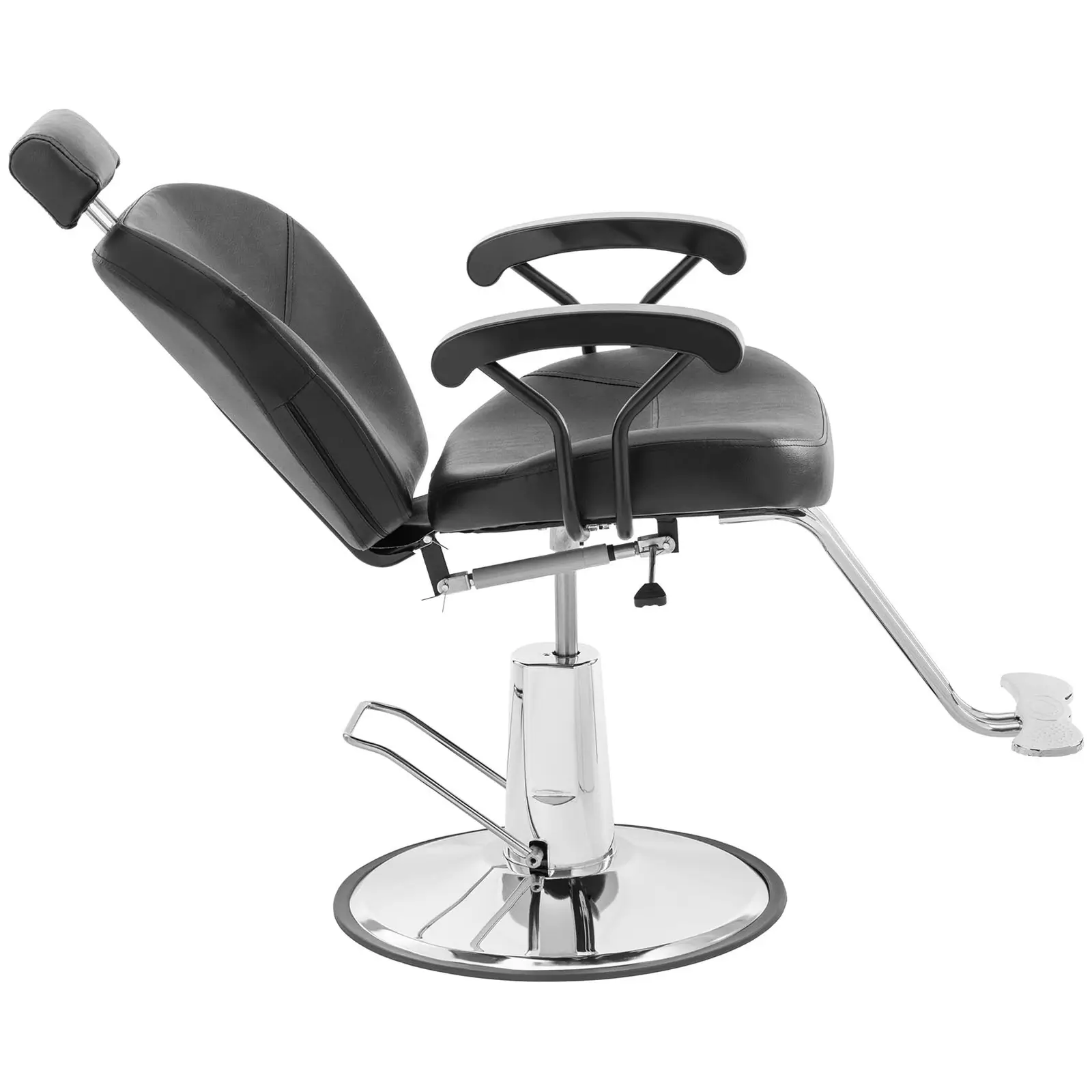 Fauteuil de coiffeur - appui-tête et repose-pieds en T - 52 - 64 cm - 150 kg - inclinable - noir