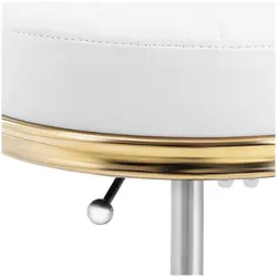 Rolling Stool with Backrest - 51 - 66 cm - 150 kg - white / gold