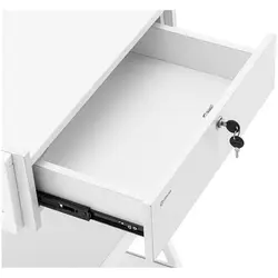 Carrello per estetista - 1 cassetto chiudibile a chiave - 3ripiani - Max. 80 kg - Bianco