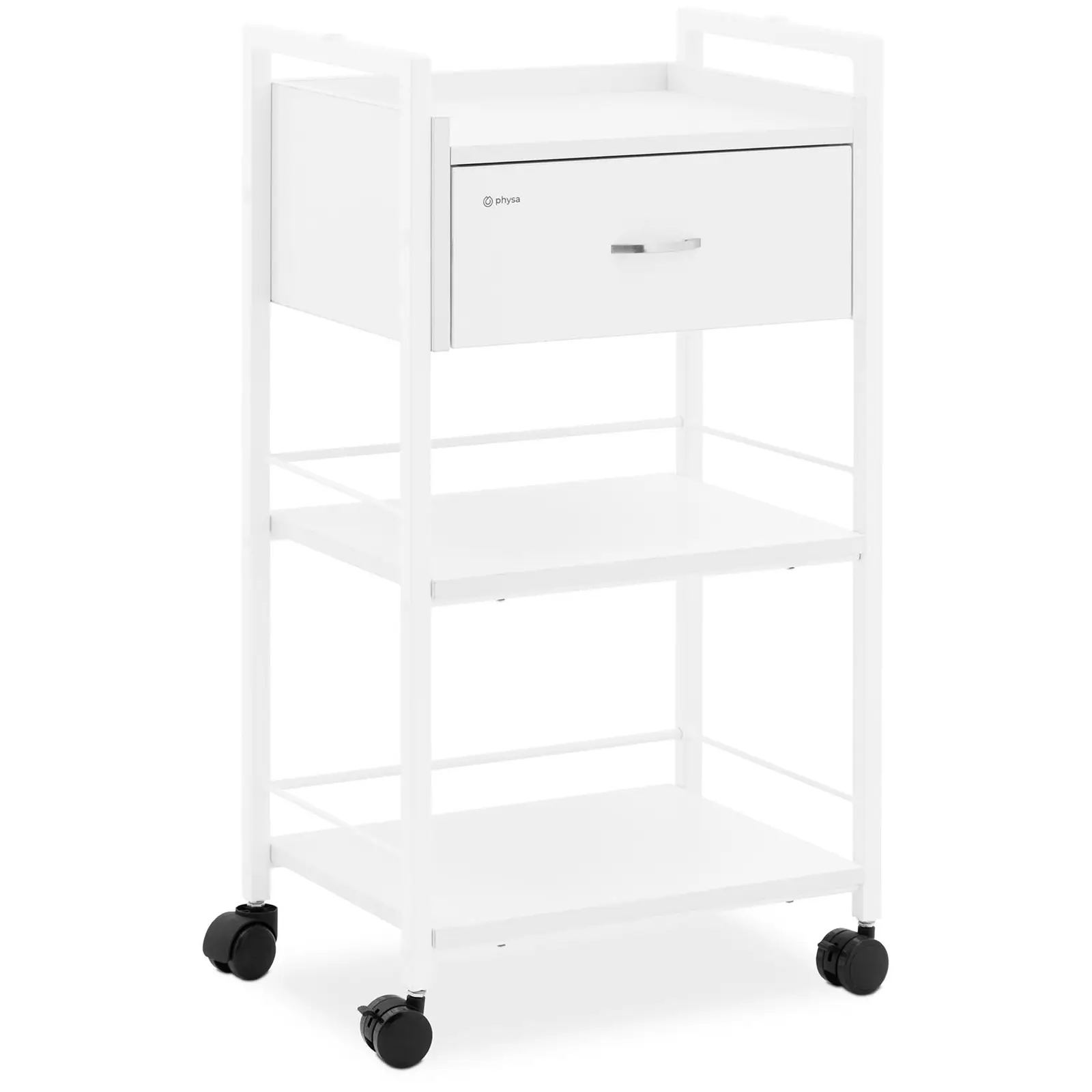 Beauty Trolley - 1 drawer - 3 shelves - max. storage capacity 65 kg - white