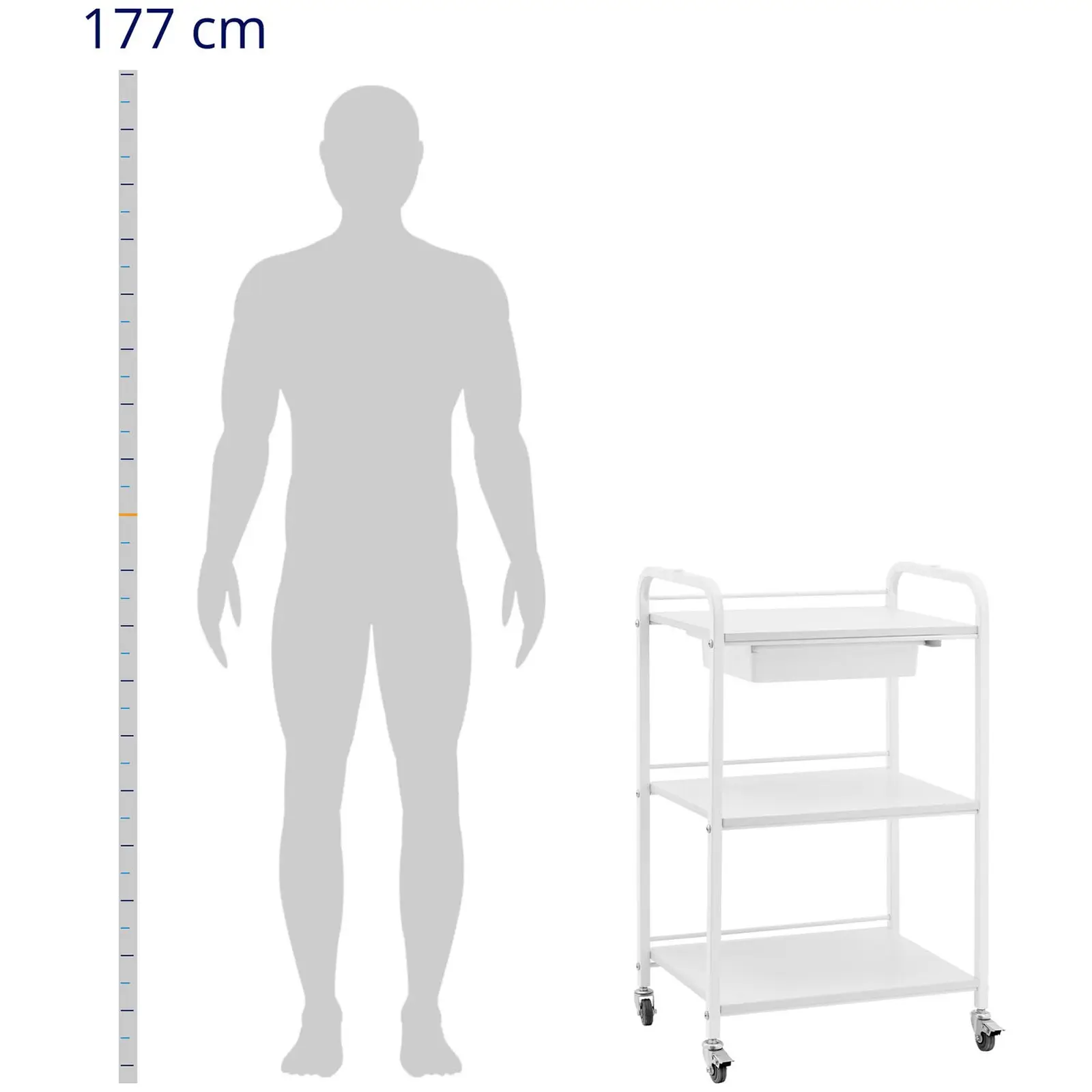 Kosmetický vozík - 1 zásuvka - počet polic: 3 - max. 80 kg (Nosnost police: 25 kg)
