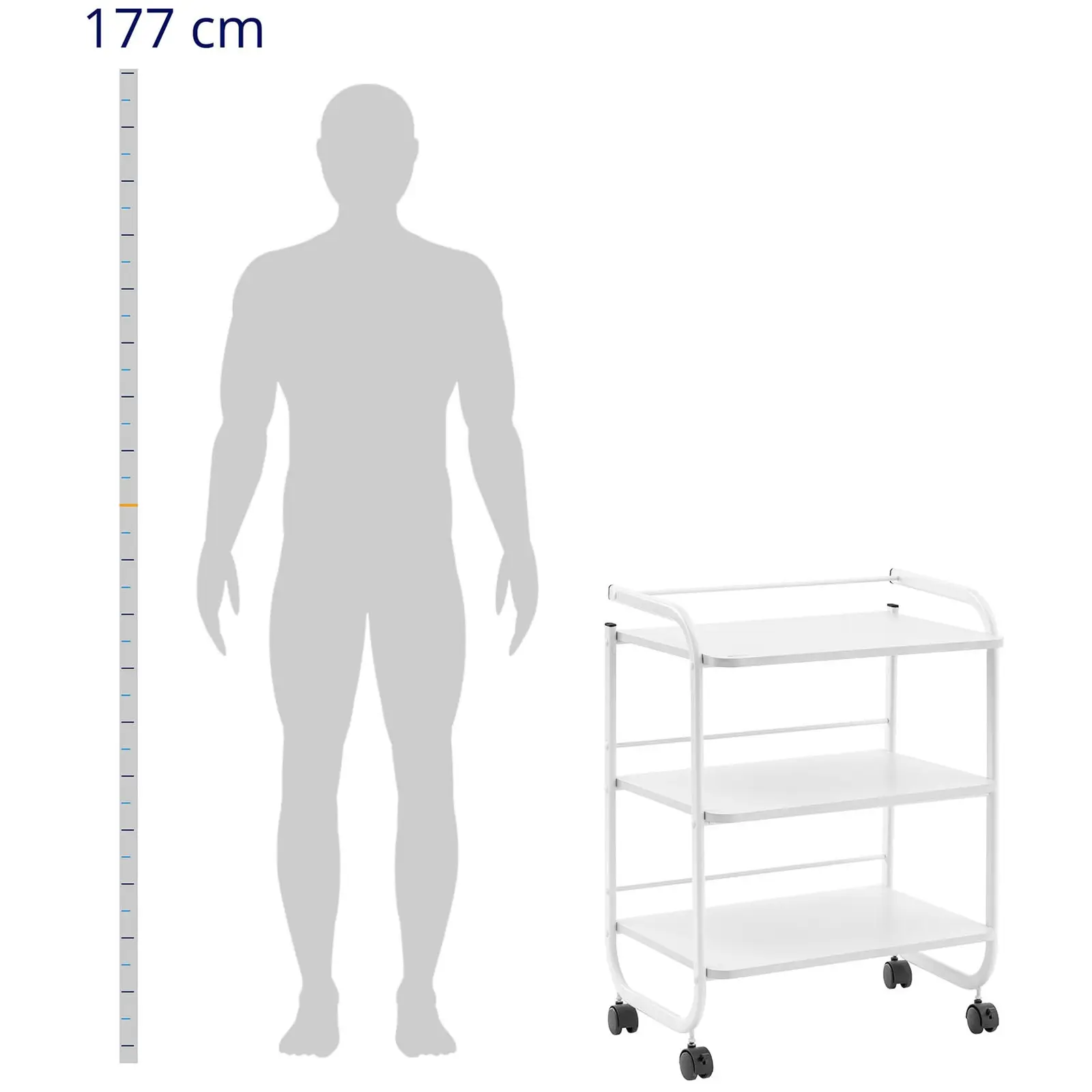 Carrito para cosméticos - 3 estantes - 60 x 43 x 83 cm - blanco