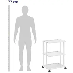 Kosmetický vozík - počet skleněných polic: 3 - max. 60 kg