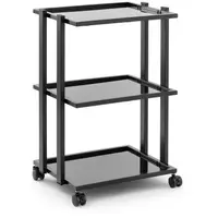 Beauty Trolley - 3 glass shelves - max. 60 kg - black