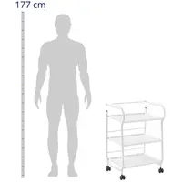 Kosmetický vozík - počet skleněných polic: 3 - 43 x 53 x 80 cm - bílý