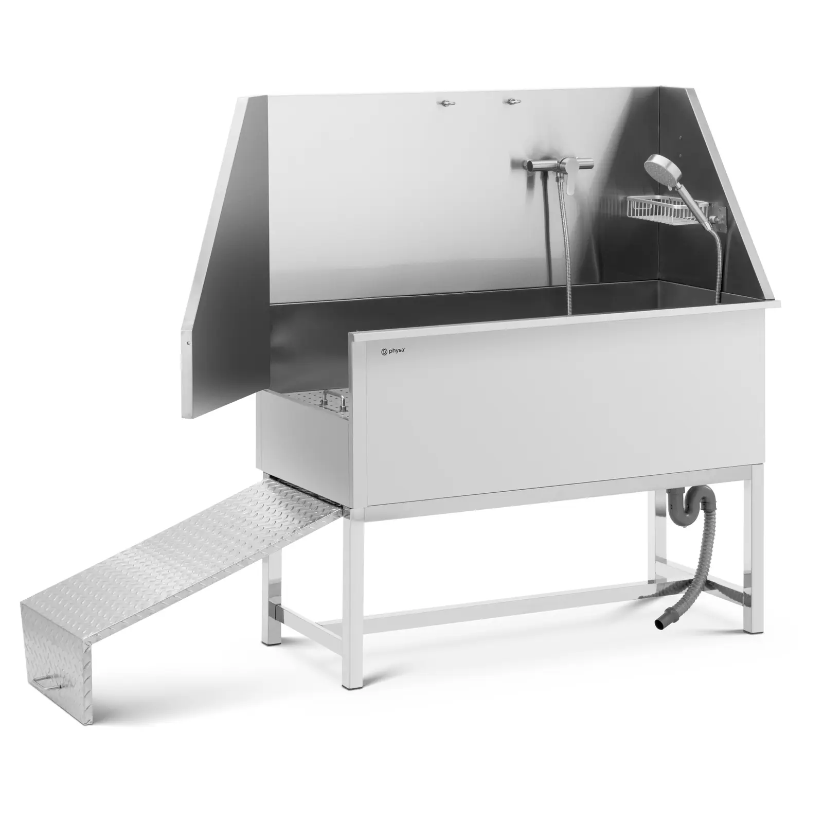 Dog Bath - stainless steel - up to 60 kg - with ramp