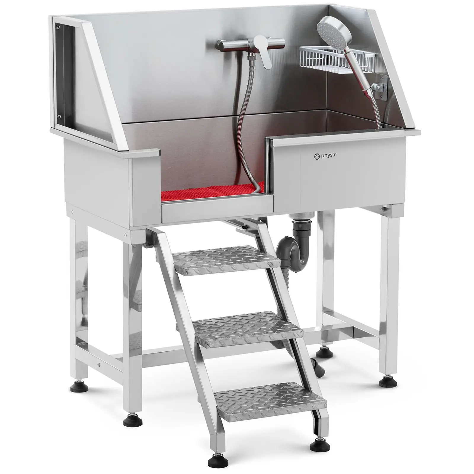 Vasca per cani - Acciaio inox - Fino a 60 kg - Con scaletta - 0