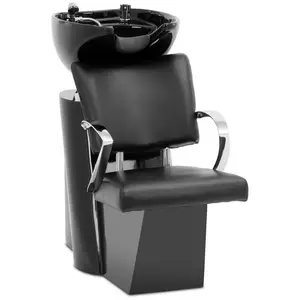 Bac à shampoing - inclinable - avec siège, robinet mitigeur, flexible et douchette