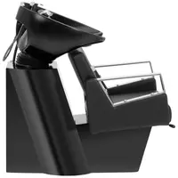 Frisørstol med vask - hældeligt vaskefad med blandingsbatteri, slange og bruser - funktionelt design