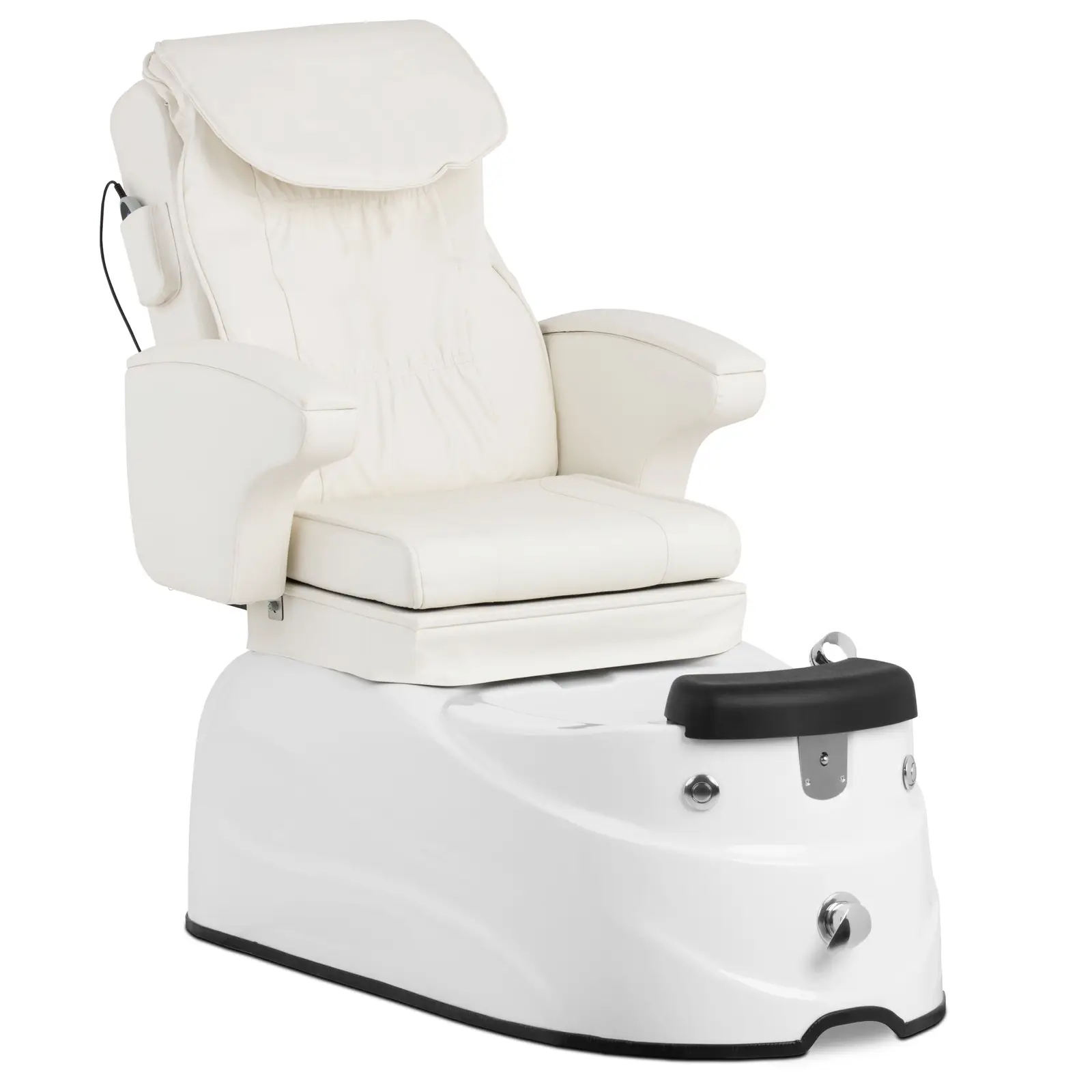 Fodplejestol med fodspa - 105 W - 150 kg - hvid - ryg- og nakkemassage