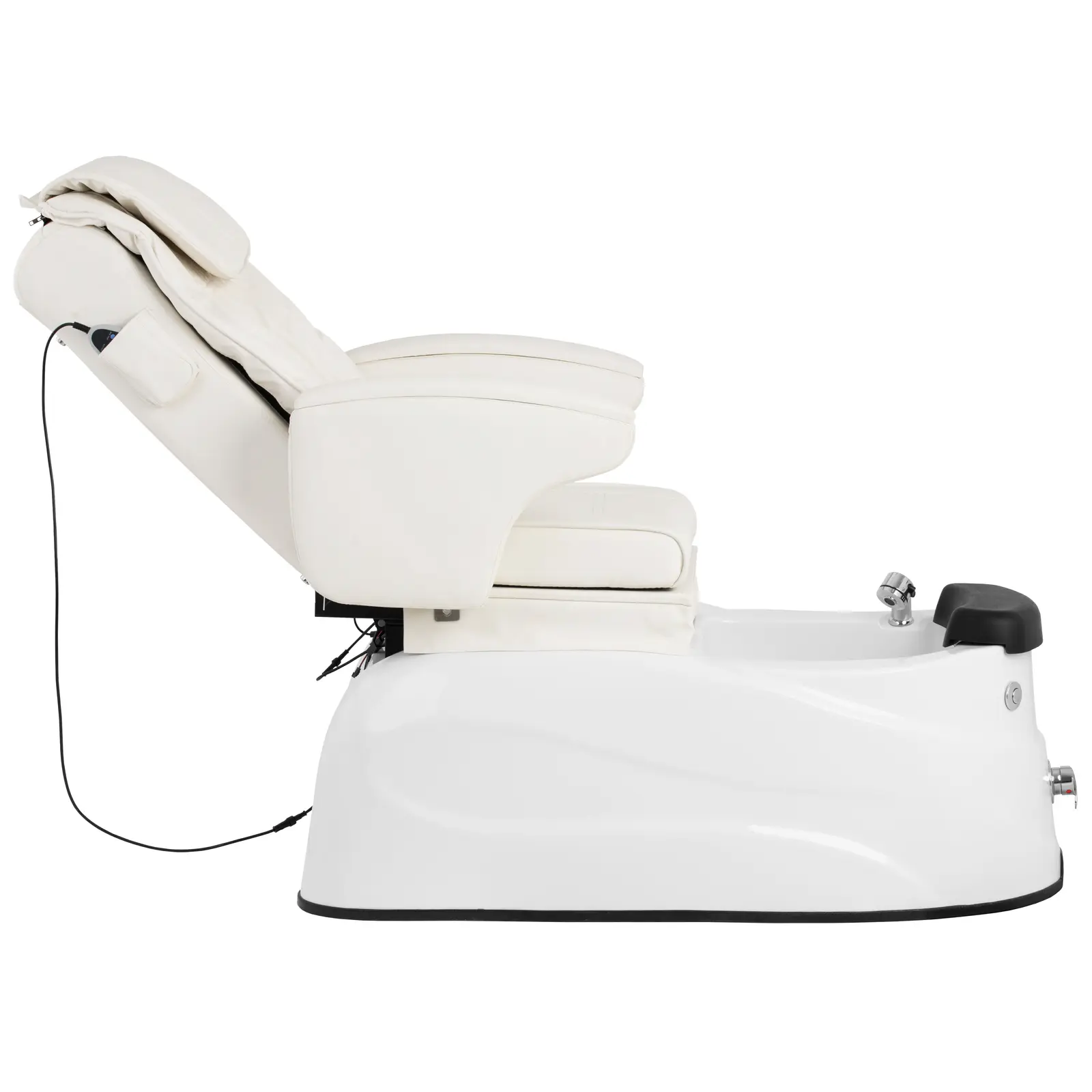 Poltrona pedicure elettrica - Con vasca pediluvio - 105 W - 150 kg - Bianca - Massaggio schiena e collo